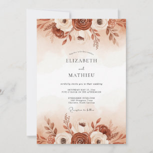 Invitation Mariage Récolte Ensoleillée Terracotta