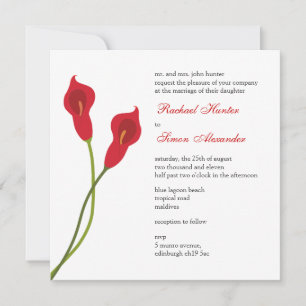 Invitation Mariage Red Calla Lilies