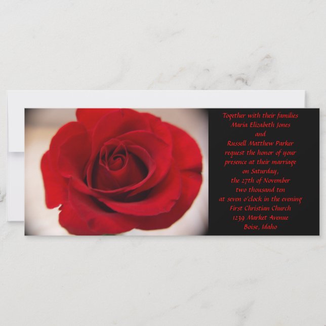 Invitation Mariage Red Rose (Devant)