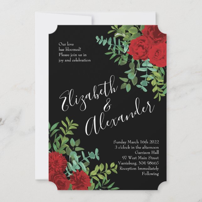 Invitation Mariage Red Rose (Devant)