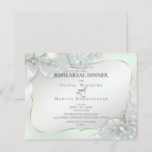 Invitation MARIAGE REHEARSAL   Honeydew Green Shimmer