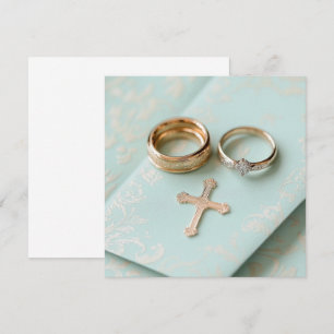 Invitation Mariage religieux vert Mint