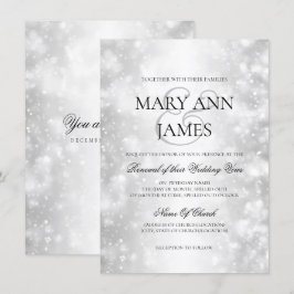 Invitation Mariage Renouveau Vow Lumière de Shimmer d'argent