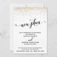 Mariage reporté Confetti & Coeurs Or Nouveau plan