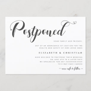 Invitation Mariage reporté Date Changer Distance sociale