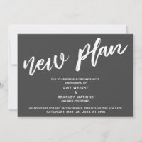 Mariage Reporté Nouveau Plan Annonce Gris Foncé
