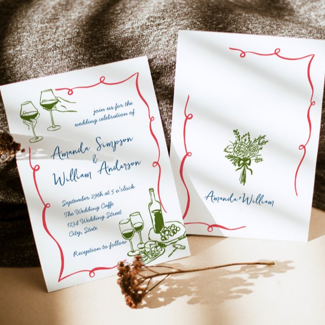 Invitation Mariage rétro à griffes à main funky (Créateur téléchargé)