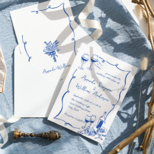 Invitation Mariage rétro à griffes à main funky