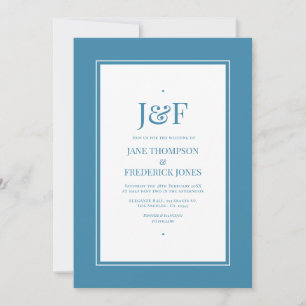 Invitation Mariage rétro bleu