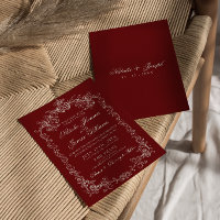 Mariage rétro élégant Burgundy Vieille Fortune