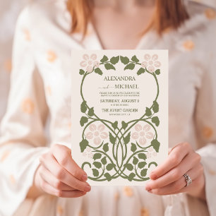 Invitation Mariage Rétro Groovy Années 70 sur des Tons Feutré