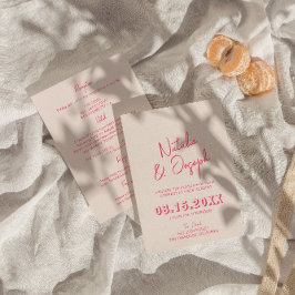 Invitation Mariage Rétro Lumineux et Fantaisiste Tout En Un