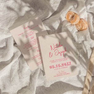Invitation Mariage Rétro Lumineux et Fantaisiste Tout En Un