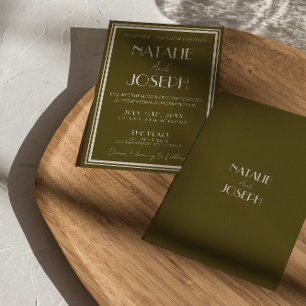 Invitation Mariage Rétro Luxueux de Prairie Élégante et Vieil