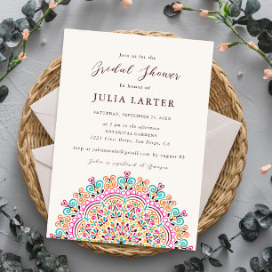 Invitation Mariage rétro mexicain avec mandala