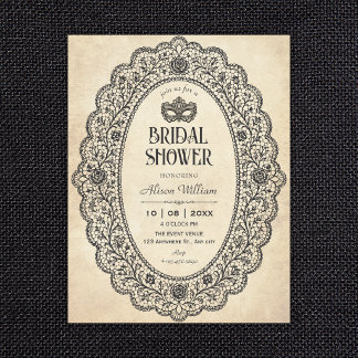Invitation Mariage rétro sous dentelle