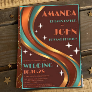 Invitation Mariage rétro Super Arc arc-en-ciel Décontracté de