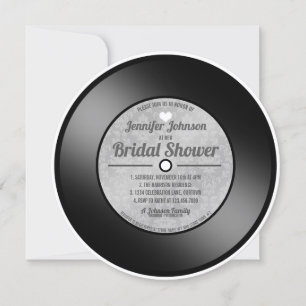 Invitation Mariage rétro sur disque vinyle