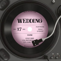Mariage rétro Vintage rose vigne vinyle record