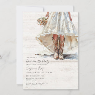 Invitation Mariage robe Cowgirl Boots Bachelorette Party