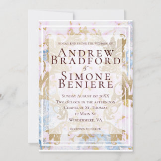 Invitation Mariage Rococo personnalisable