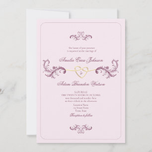 Invitation Mariage Rococo Vintage Rose