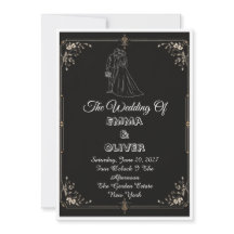 Mariage Romance Black Tie Élégant Noir Ivoire Or