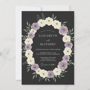 Invitation Mariage Romance Botanique Crème de Lavande