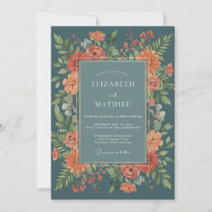 Invitation Mariage Romance Fleur de Thé Amber