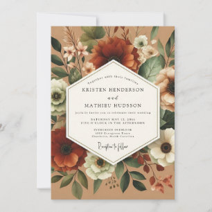 Invitation Mariage Romance Florale Ambre Automne