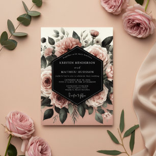 Invitation Mariage Romance Florale Rose