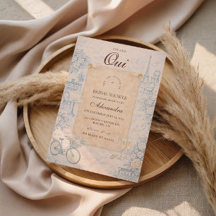 Invitation Mariage romantique à Paris : Shower de Mariée
