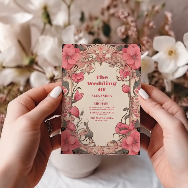 Invitation Mariage romantique Art Nouveau (Créateur téléchargé)