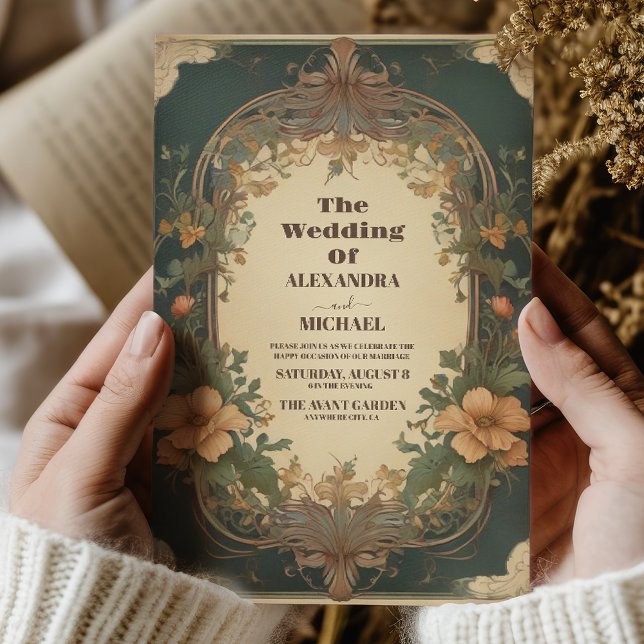 Invitation Mariage romantique Art Nouveau (Créateur téléchargé)