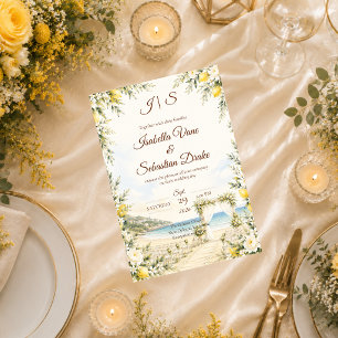 Invitation Mariage romantique au bord de la mer