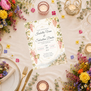 Invitation Mariage Romantique au Vignoble