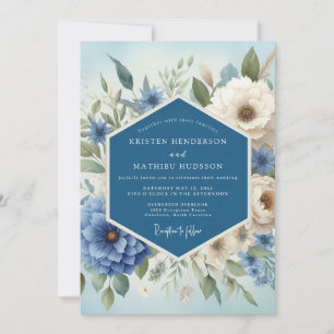 Invitation Mariage Romantique aux Campanules d'Ivoire