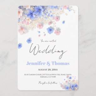 Invitation Mariage romantique aux fleurs sauvages Cottagecore