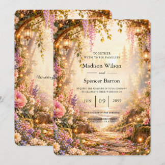 Invitation Mariage Romantique aux Lumières de Fée dans un Jar