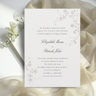 Invitation Mariage Romantique aux Roses Sauvages Classiques M