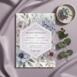 Invitation Mariage Romantique Botanique à la Lavande