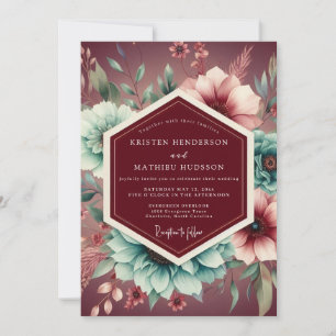 Invitation Mariage Romantique Botanique en Bourgogne