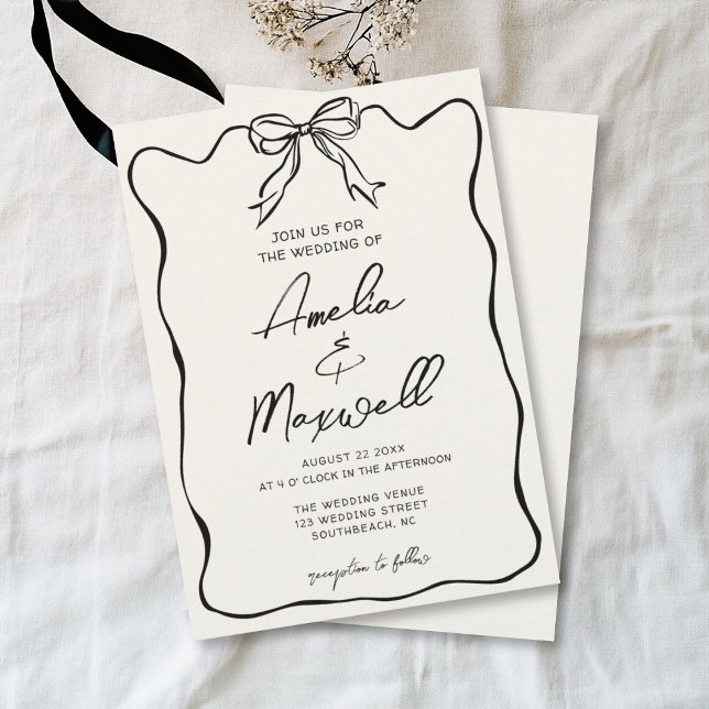 Invitation Mariage romantique branché à la main (Créateur téléchargé)