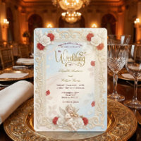 Mariage Romantique Cherub Violon & Colombes Conte