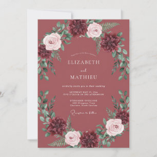 Invitation Mariage Romantique d'Automne Mauve