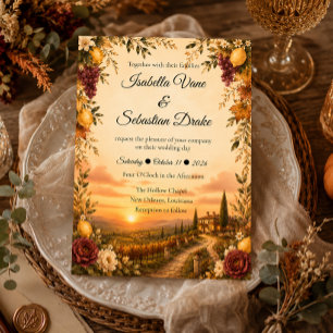 Invitation Mariage Romantique d'Automne Tuscan Rustique