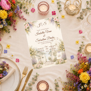Invitation Mariage romantique de jardin côtier