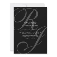 Mariage romantique de Monogramme noir et blanc