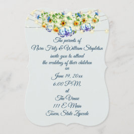 Invitation Mariage romantique de printemps, Fleurs et Lumière