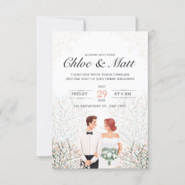 Invitation Mariage romantique de typographie de couple